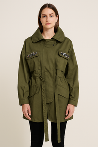 Long Blouson Aviateur Kaki