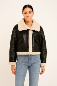 Veste aviateur noir femme