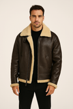 Bomber Fortress - Veste Aviateur Simili Cuir Homme Col Fourré