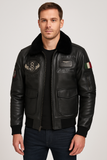 Bomber RescueTeam - Veste Aviateur Noir pour Homme