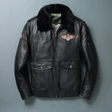 Bomber Corsair - Veste Aviateur en Cuir Col Mouton