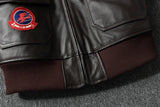 Bomber Militaire Skyraider - Veste en Cuir avec Écussons de Pilote