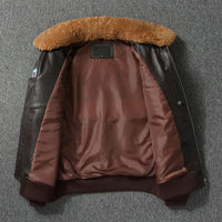 Bomber Militaire Skyraider - Veste en Cuir avec Écussons de Pilote