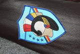 Bomber Militaire Skyraider - Veste en Cuir avec Écussons de Pilote