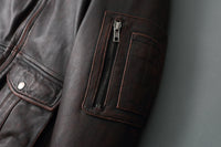 Bomber Corsair - Veste Aviateur en Cuir Col Mouton