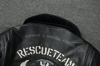 Bomber RescueTeam - Veste Aviateur Noir pour Homme