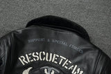 Bomber RescueTeam - Veste Aviateur Noir pour Homme