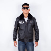 Bomber RescueTeam - Veste Aviateur Noir pour Homme