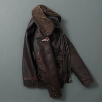 Bomber Corsair - Veste Aviateur en Cuir Col Mouton