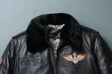 Bomber Corsair - Veste Aviateur en Cuir Col Mouton