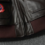 Bomber Militaire Skyraider - Veste en Cuir avec Écussons de Pilote