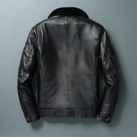 Bomber Corsair - Veste Aviateur en Cuir Col Mouton