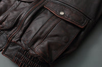 Bomber Corsair - Veste Aviateur en Cuir Col Mouton