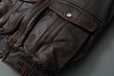 Bomber Corsair - Veste Aviateur en Cuir Col Mouton