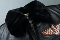 Bomber Corsair - Veste Aviateur en Cuir Col Mouton