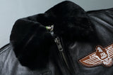 Bomber Corsair - Veste Aviateur en Cuir Col Mouton