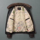 Bomber Corsair - Veste Aviateur en Cuir Col Mouton