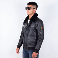 Bomber RescueTeam - Veste Aviateur Noir pour Homme