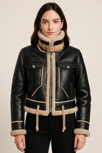 Veste Aviateur à Col Rabattu