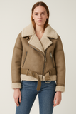 Veste Aviateur Femme Beige