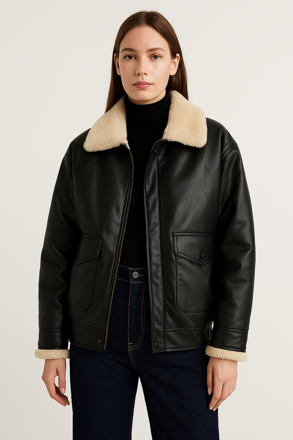 Veste Aviateur Fourrée Vintage